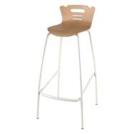 Tabouret 4 pieds hauteur 80 cm coque Coraly bois naturel - blanc 9016