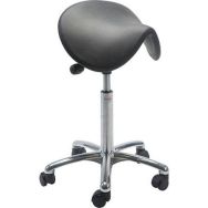 Tabouret Alu50, vérin à gaz-bas, Selle Dalton, noir