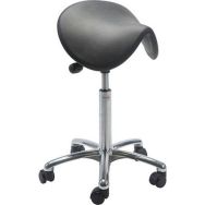 Tabouret Alu50, vérin à gaz-medium, Selle Dalton, noir