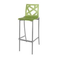 Tabouret Best 4 pieds hauteur 80 cm coque Mozaik bois carambole - gris 9006