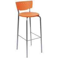 Tabouret Inès - orange - piètement gris