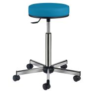 Tabouret Laboratoire sur roulettes assise confort pétrole