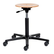 Tabouret Natur assise réglable basse sur roulettes