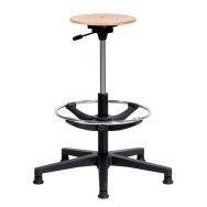 Tabouret Natur assise réglable haute patins + repose-pieds
