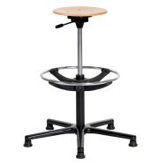 Tabouret Natur assise réglable haute patins + repose-pieds