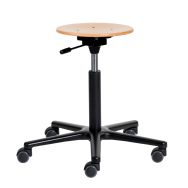 Tabouret Natur assise réglable moyenne sur roulettes