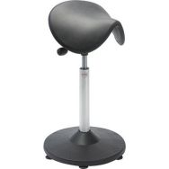 Tabouret Trumpet, vérin à gaz-bas, Selle Dalton, noir