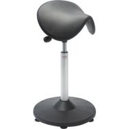 Tabouret Trumpet, vérin à gaz-haut, Selle Dalton, noir