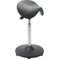 Tabouret Trumpet, vérin à gaz-medium, Selle Dalton, noir