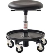 Tabouret à Roulettes, base acier, vérin à gaz-bas
