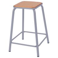 Tabouret assise encastrée H. 58 cm Gris Alu