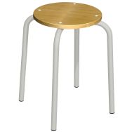 Tabouret assise ronde H. 46 cm Gris Alu