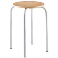 Tabouret bas à quatre pieds - Assise naturelle