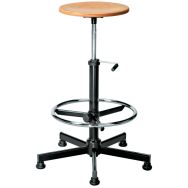 Tabouret bois repose pieds / patins assise hauteur 68 à 83 cm