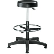 Tabouret d'atelier haut Patins/rep.pieds assise ht 54 à 73 cm Noir