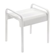 Tabouret de douche Docca assise blanche pied blanc