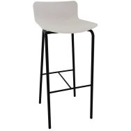 Tabouret haut Popp coque blanche - piètement noir