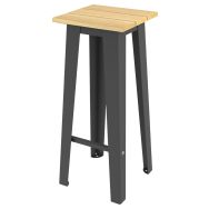 Tabouret haut SELIM robinier/acier anthracite 7016