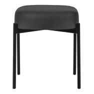 Tabouret oblong Gaia pied noir simili cuir Paperflow