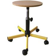 Tabouret réglable de 42 à 60 cm - sur roulettes - jaune