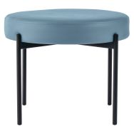 Tabouret rond Gaia pied noir simili cuir Paperflow