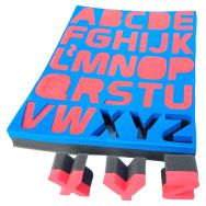 Tampon pochoir éponge double densité avec support - les lettres majuscules