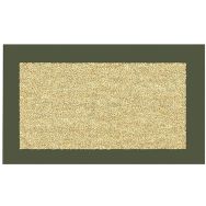 Tapis coco blanchi 40x70 cm épaisseur 15 mm bord kaki
