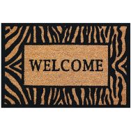 Tapis coco naturel 40x60 cm épaisseur 15 mm welcome zèbre
