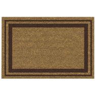 Tapis coco naturel 40x60cm épaisseur 15 mm bord marron
