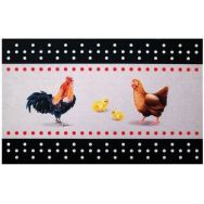 Tapis cuisine motif poules - 50x80 cm