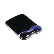 Tapis de souris Duo avec repose poignet en gel noir/bleu
