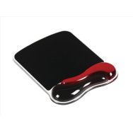 Tapis de souris Duo avec repose poignet en gel noir/rouge