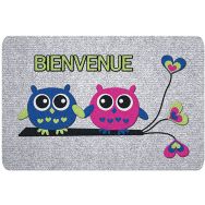 Tapis greyflock chouettes bienvenue 40x60cm