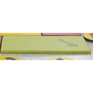 Tapis mousse Afrique 120 x 60 cm anis, sérigraphie girafe