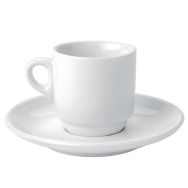 Tasse et soucoupe café en porcelaine ø5,5 cm 9cl blanc