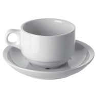 Tasse et soucoupe déjeuner en porcelaine ø9,5 cm 25cl blanc