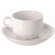 Tasse et soucoupe thé en porcelaine ø8,2 cm 18cl blanc