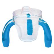 Tasse tripode antidérapante adulte avec couvercle - bleu