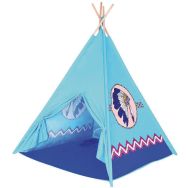 Tente toile polyester motif Indian bleue