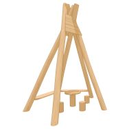Tepee 5 faces avec table robinier scellement direct