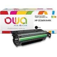 Toner remanufacturé HP CE260X - Noir