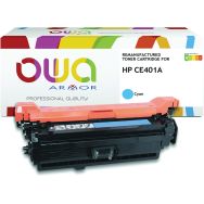 Toner remanufacturé HP CE401A - Cyan