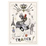 Torchon Panorama france - 48x72cm - Lot de 6