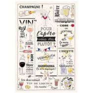 Torchon verres et apéros - 48x72 cm