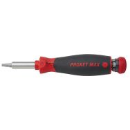 Tournevis PocketMax magnétique avec 8 embouts (fente, PH, PZ, Torx)
