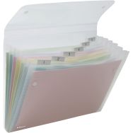 Trieur à soufflets - 6 compartiments - Transparent - Lot de 10