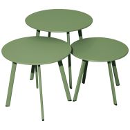Trio de tables basses MASSAI Ø40/Ø45/Ø50 cm acier Proloisirs