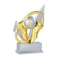 Trophée résine ballon et chaussures football - 12cm