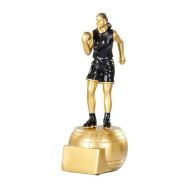 Trophée résine joueuse pétanque - 20cm