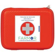 Trousse de secours Bâtiment 4/6 personnes PU orange fluo